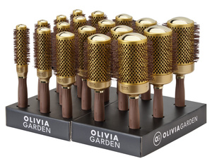 Olivia Garden Nano Thermic brush set of 12 pieces + display