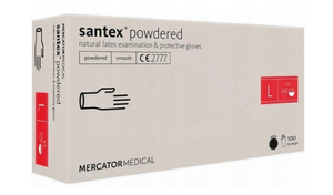Santex powdered latex gloves size L 100 pcs.